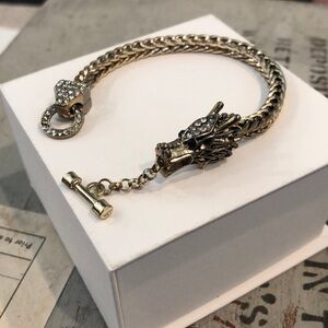 Crystal and gold Dragon bracelet